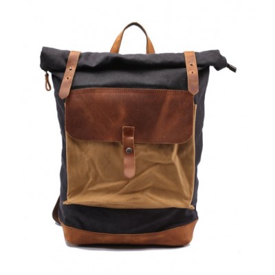 ODM supplied travelling mens fashion canvas backpack cheap rucksack promotional back pack